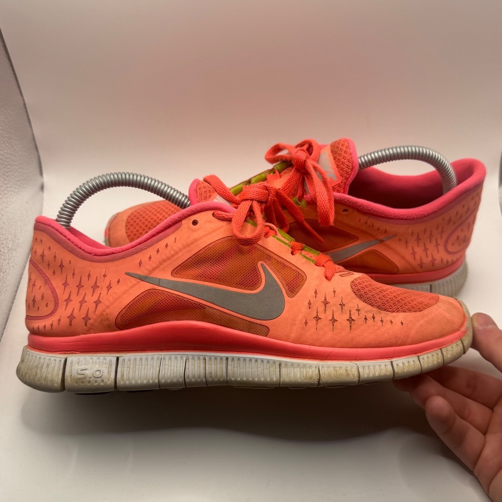 Nike Free 5.0 V4 Running Shoes  Pink "Hot Punch" 510643-600 Women's Sz 9.5